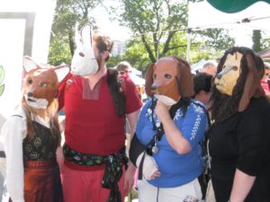 fox, rabbit, dog and lion masks