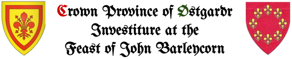 [Sept. 2022] Crown Province of Østgarðr Investiture at the Feast of John Barleycorn